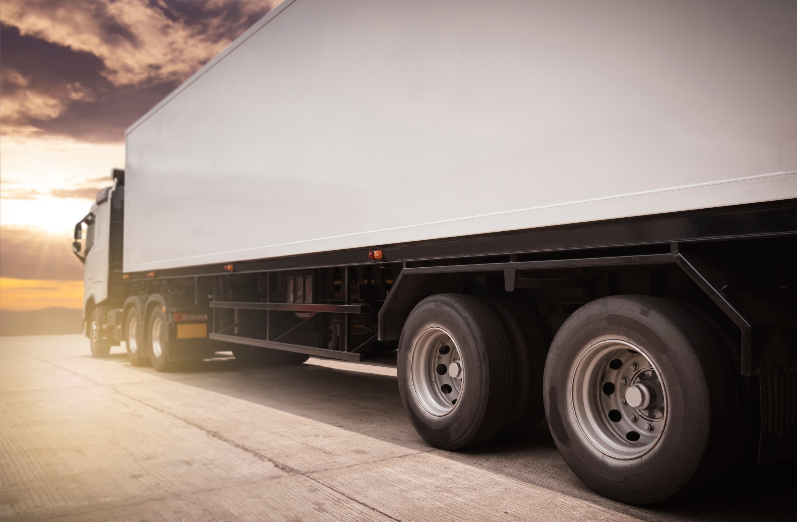 HGV Lorry with Sunset