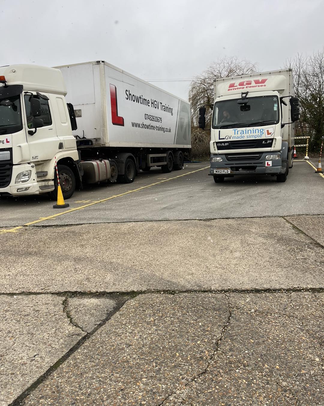 Close up of HGV trailer front wheel and trailer