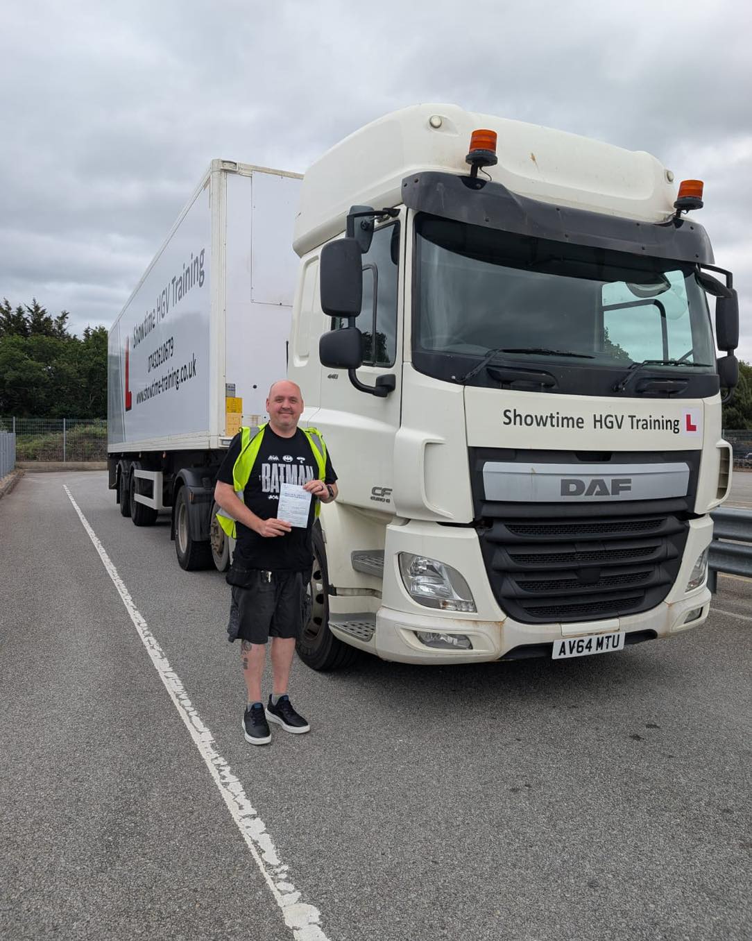 Close up of HGV trailer front wheel and trailer