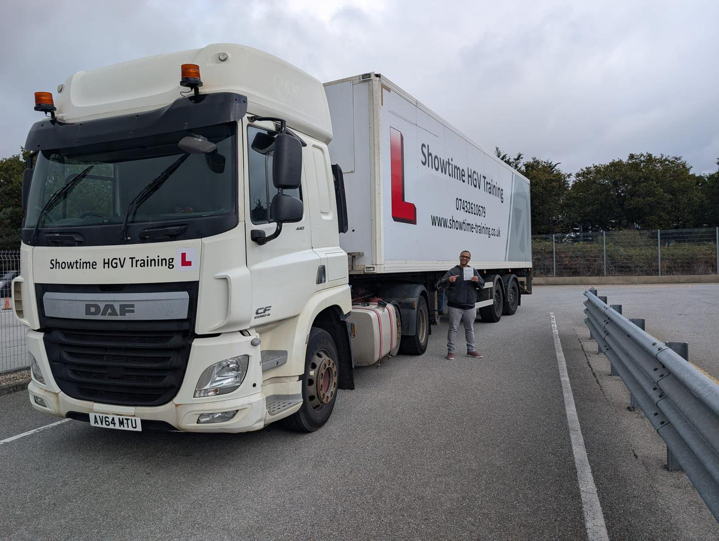 Close up of HGV trailer front wheel and trailer