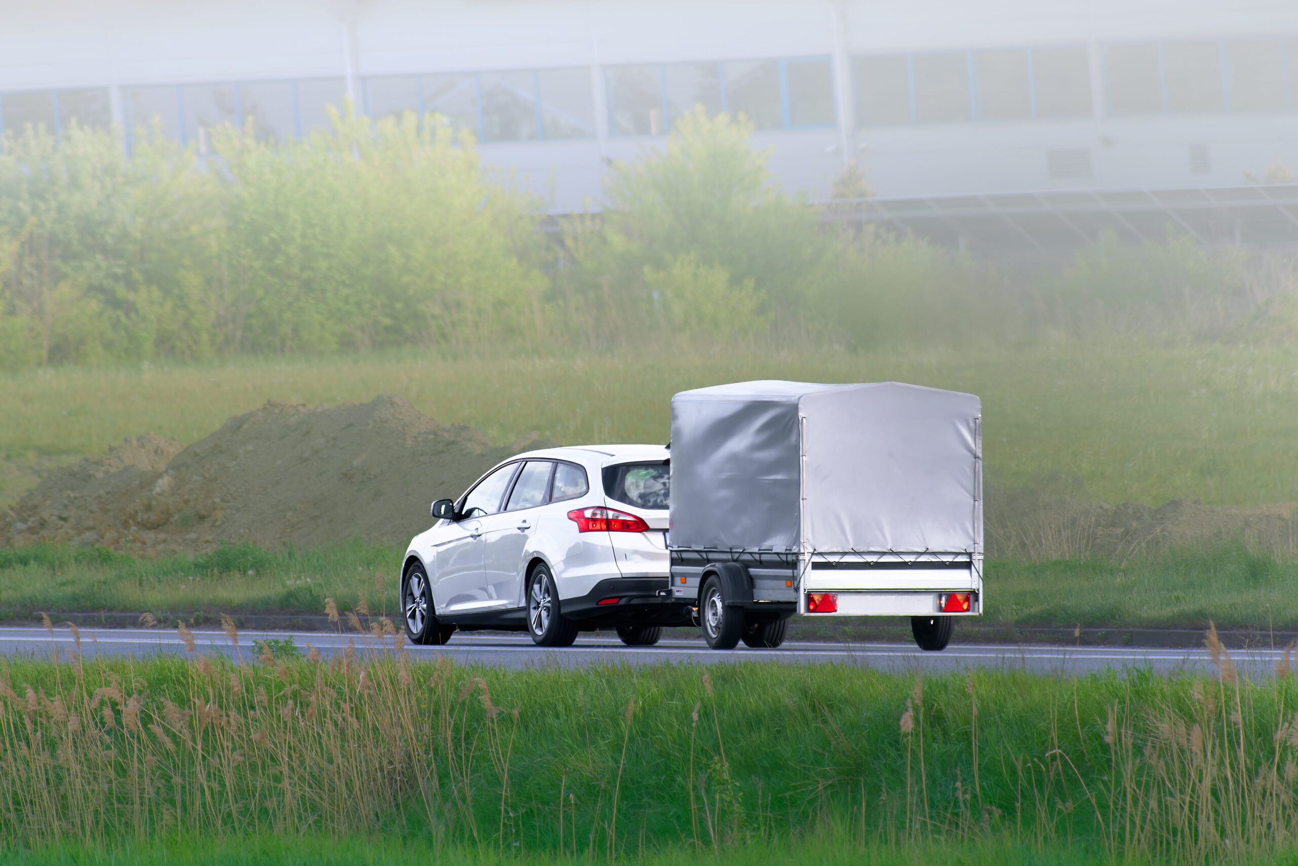 Close up of HGV trailer front wheel and trailer