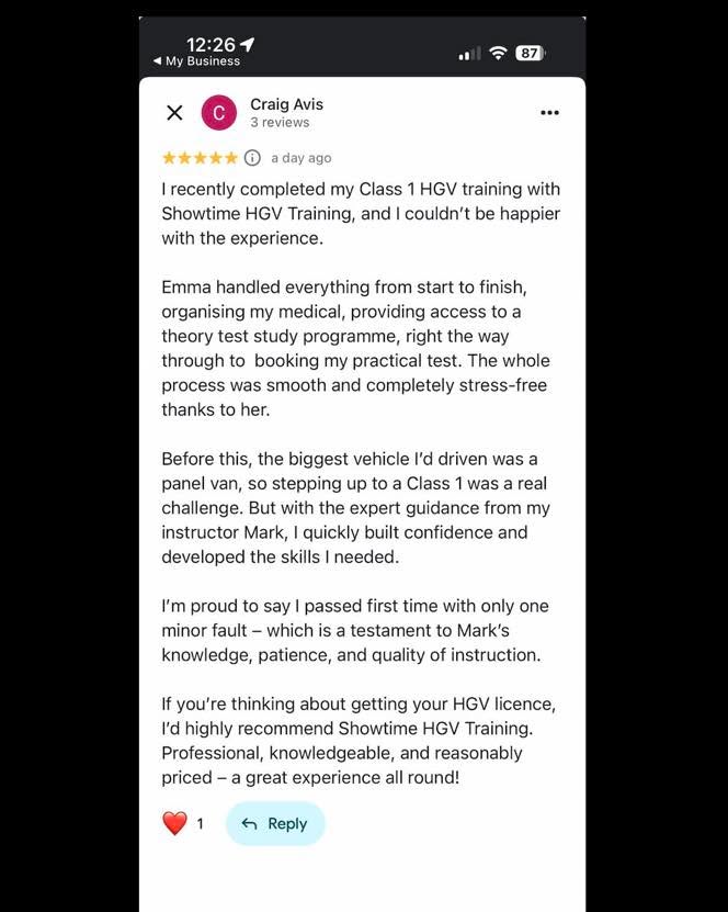 Showtime HGV training & Hire