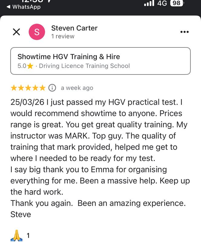 Showtime HGV training & Hire